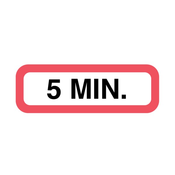 Position Labels - 5 min 1/2" x 1-1/2" White w/Red & Black